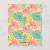 Begroting Tropical Flowers Birthday Party Invitati (Achterkant)