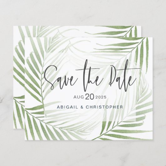 Begroting Tropical Foliage Sage Green Save the Dat (Voorkant / Achterkant)