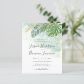 Begroting Tropical Leaves Green Gold Foliage Wedde (Staand voorkant)