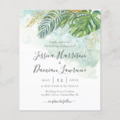 Begroting Tropical Leaves Green Gold Foliage Wedde (Voorkant)