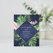 Begroting Tropical Navy Blue Geometric Wedding (Staand voorkant)