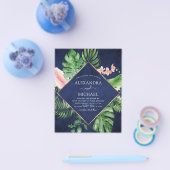 Begroting Tropical Navy Blue Geometric Wedding Flyer (Enkel)