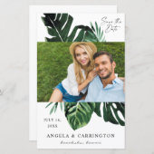 Begroting Tropical Palm Leaf Photo Save the Date - (Voorkant / Achterkant)