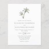 Begroting Tropical Palm Tree Sage Green Wedding Flyer (Voorkant)