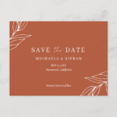 Begroting Tropical Rust Wedding Save the Date Aankondigingskaart (Voorkant)