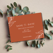 Begroting Tropical Rust Wedding Save the Date Aankondigingskaart
