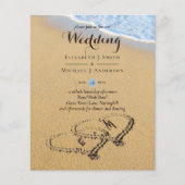 Begroting Tropisch Beach Hearts in Sand Wedding In (Voorkant)