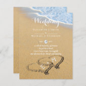 Begroting Tropisch Beach Hearts in Sand Wedding In (Voorkant / Achterkant)