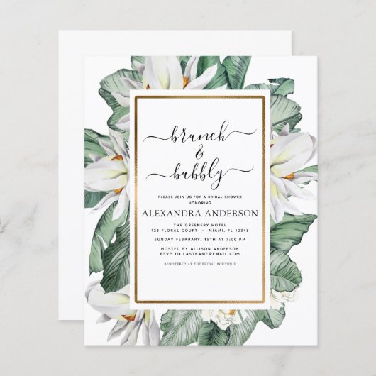 Begroting Tropisch Brunch en Bubble Vrijgezellenfe (Voorkant / Achterkant)