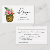 Begroting Tropisch Hawaiian Pineappel 2SM Meal RSV Notitiekaartje (Voorkant / Achterkant)