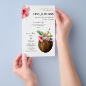 Begroting Tropisch Kokosnoot Afstuderen met Foto V Flyer (Hand)