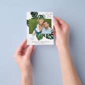 Begroting Tropisch Palm Leaf Save the Date Photo Flyer (Hand)