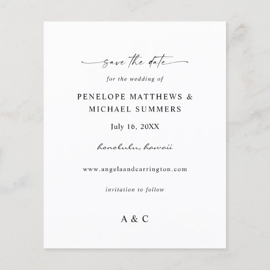 Begroting Tropisch Palm Leaf Save the Date Photo Flyer (Achterkant)