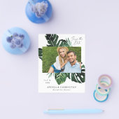 Begroting Tropisch Palm Leaf Save the Date Photo Flyer (Enkel)