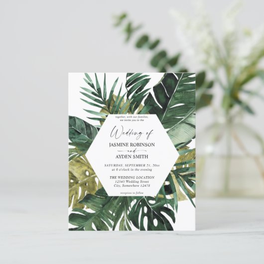 Begroting Tropisch palm Leaf Wedding (Staand voorkant)