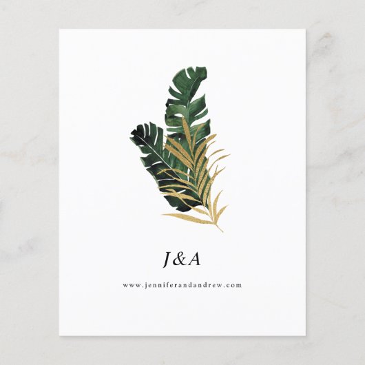 Begroting Tropisch palm Leaf Wedding (Achterkant)