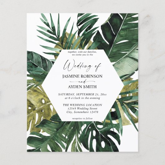 Begroting Tropisch palm Leaf Wedding (Voorkant)