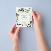 Begroting Tropisch Palm & White Floral Vrijgezelle Flyer (Hand)