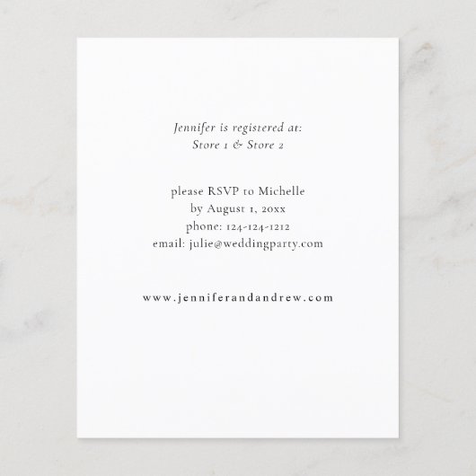 Begroting Tropisch Palm & White Floral Vrijgezelle Flyer (Achterkant)