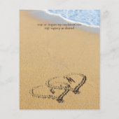 Begroting Tropisch strand harten zand Baby shower (Achterkant)