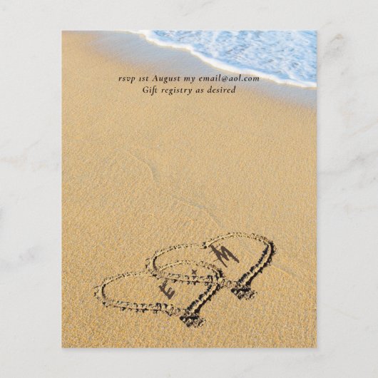 Begroting Tropisch strand harten zand Baby shower (Achterkant)