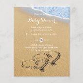 Begroting Tropisch strand harten zand Baby shower (Voorkant)
