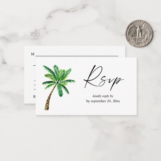 Begroting Tropische Hawaiian Palm Tree 2SM Meal RS Notitiekaartje (Voorkant / Achterkant in situ)