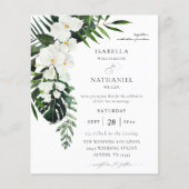 Begroting Tropische palm en witte Floral Wedding 2 Flyer (Voorkant)