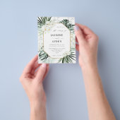Begroting Tropische palm & White Floral Wedding Flyer (Hand)