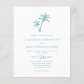 Begroting Tropische palmbomen Zee Glass Blue Wedde Flyer (Voorkant)