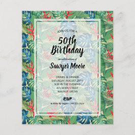 Begroting Tropische uitnodigingen van de 50ste ver