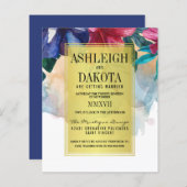 Begroting Tropische Waterverf Flowers Weddenschap (Voorkant / Achterkant)