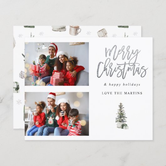 Begroting twee foto's kerstbomen modern (Voorkant / Achterkant)