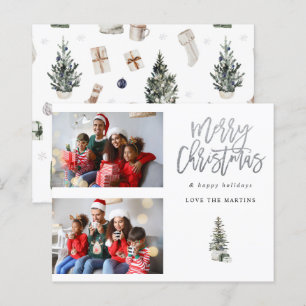 Begroting twee foto's kerstbomen modern