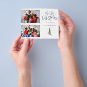 Begroting twee foto's kerstbomen modern flyer (Hand)