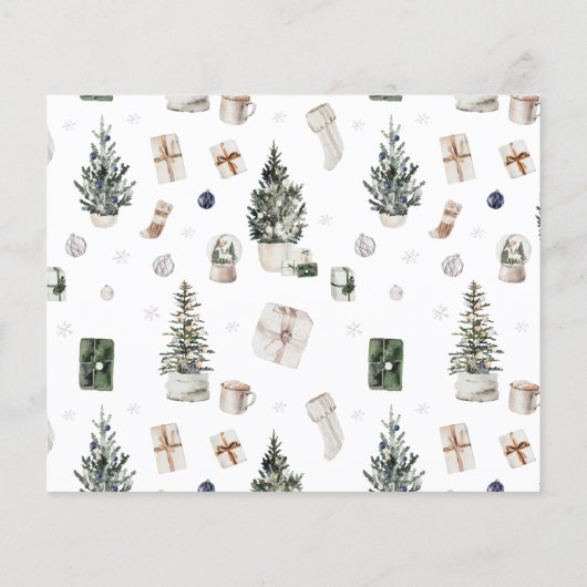 Begroting twee foto's kerstbomen modern flyer (Achterkant)