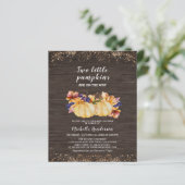 Begroting twee kleine pompoenen Baby shower (Staand voorkant)