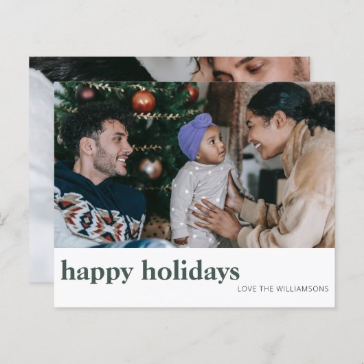 Begroting twee minimale groene Prettige feestdagen (Voorkant / Achterkant)