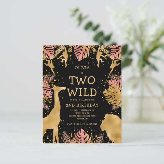 Begroting twee uitnodiging voor een uitnodiging vo (Staand voorkant)