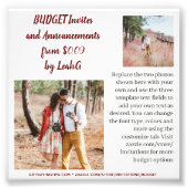 BEGROTING Uitnodiging Aankondiging Bewaar de datum Foto Afdruk (Voorkant)