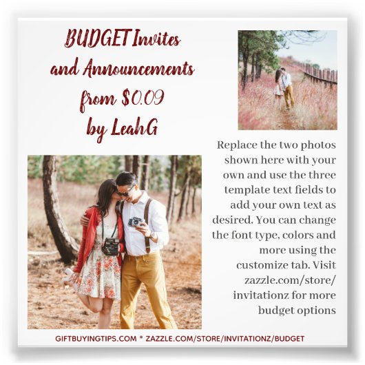 BEGROTING Uitnodiging Aankondiging Bewaar de datum Foto Afdruk (Voorkant)