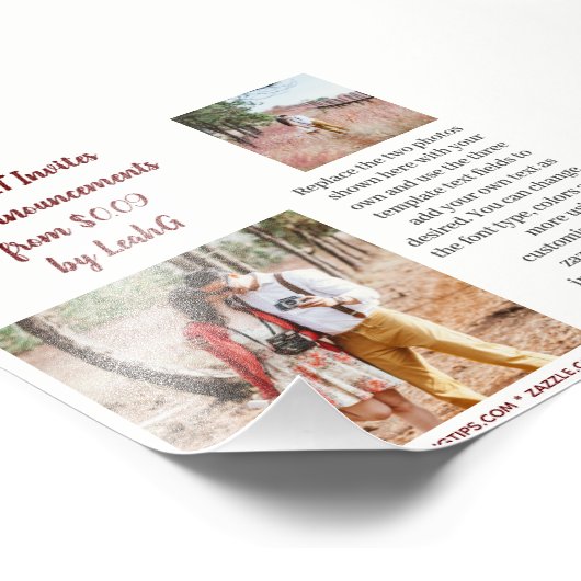 BEGROTING Uitnodiging Aankondiging Bewaar de datum Foto Afdruk (Hoek)