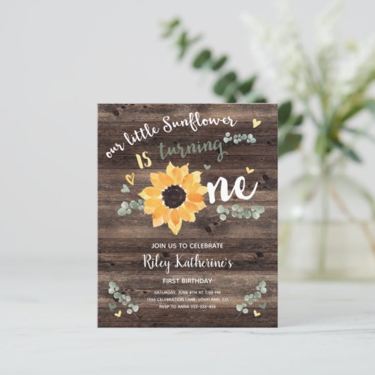 Begroting Uitnodiging eerste verjaardag (Staand voorkant)