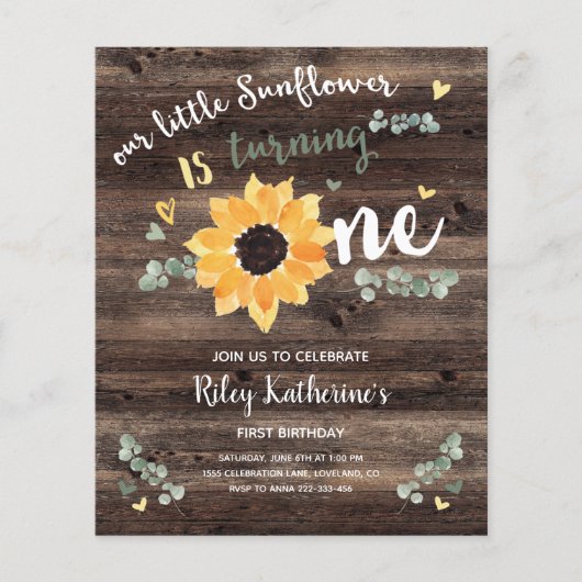 Begroting Uitnodiging eerste verjaardag (Voorkant)