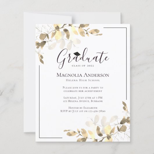 Begroting Uitnodiging Eucalyptus Graduation Party (Voorkant)