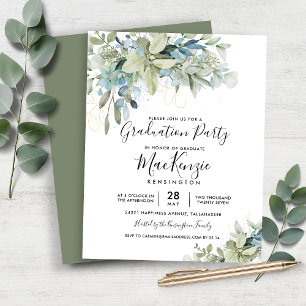 Begroting Uitnodiging Eucalyptus Graduation Party