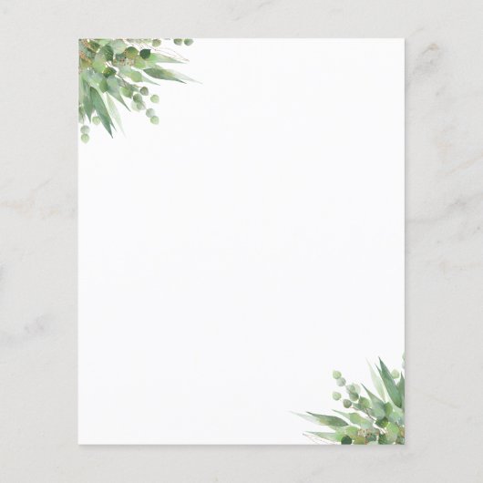 Begroting Uitnodiging Eucalyptus Graduation Party (Achterkant)