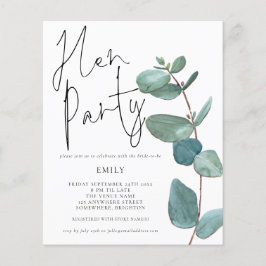 Begroting Uitnodiging Eucalyptus Leaf Hen Party