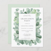 Begroting Uitnodiging Eucalyptus Sage Graduation P (Voorkant / Achterkant)