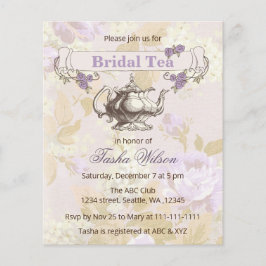 Begroting uitnodiging Paarse Bridal Tea Party